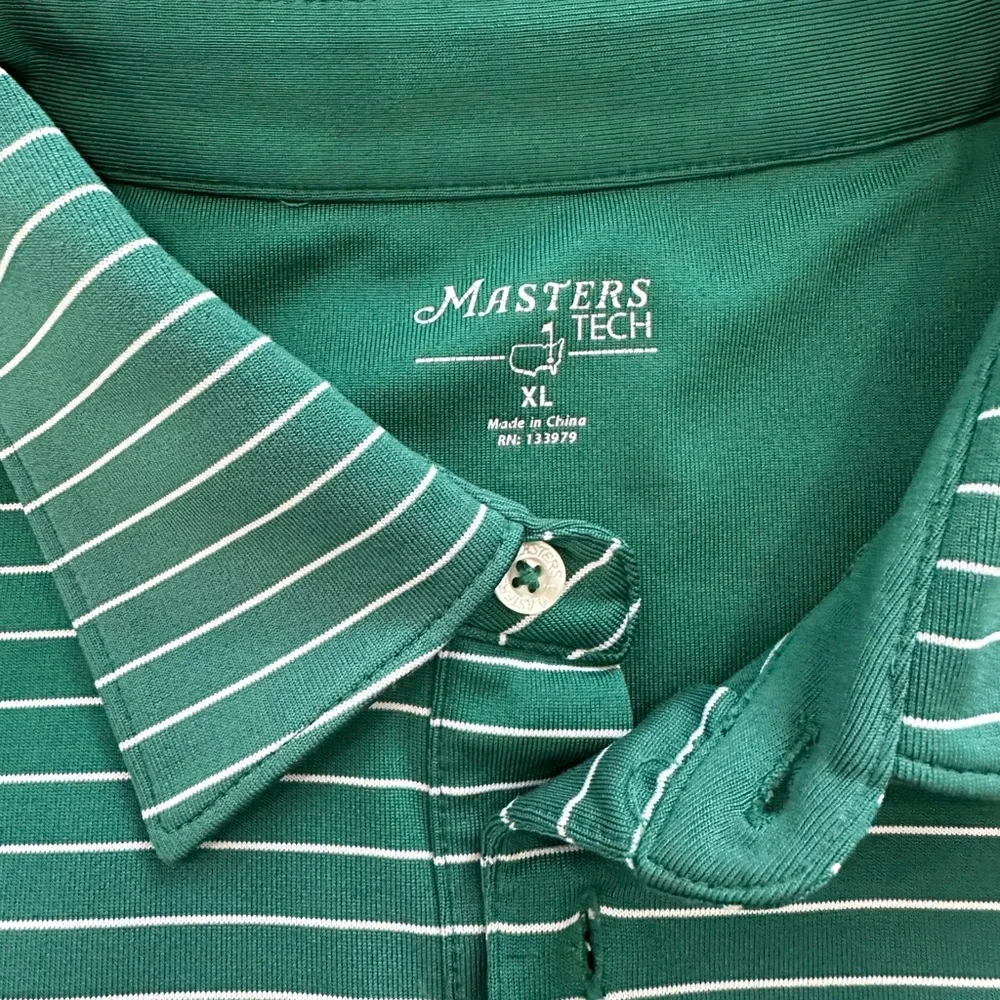 Masters Green Striped Men's Polo Shirt - Picture 3 of 3